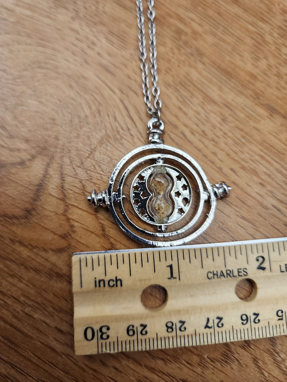 Silver-toned Harry Potter Time-Turner Hourglass Pendant/ Necklace